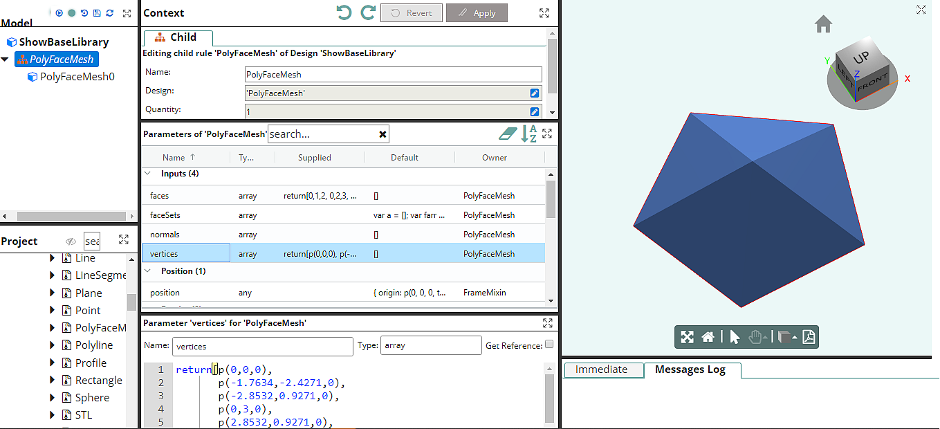 A Project with a PolyFaceMesh 